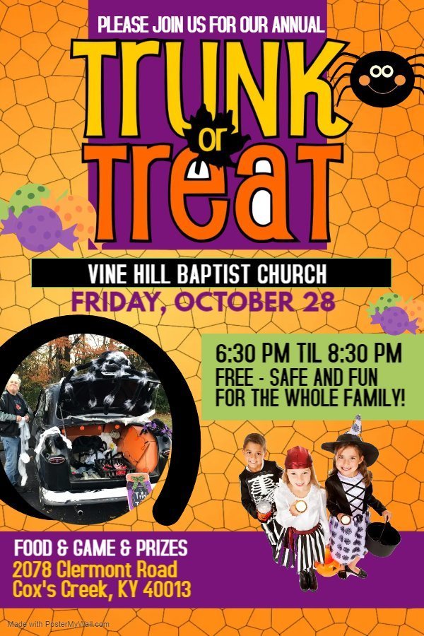 Trunk or Treat at Vine HIll Baptist Church Lebanon Junction Elementary