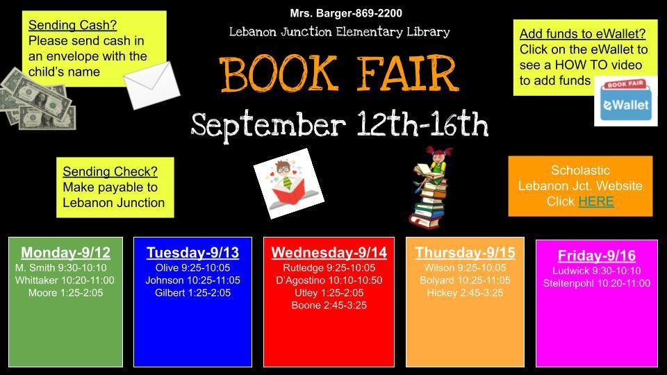 Book Fair Flyer Lebanon Junction Elementary