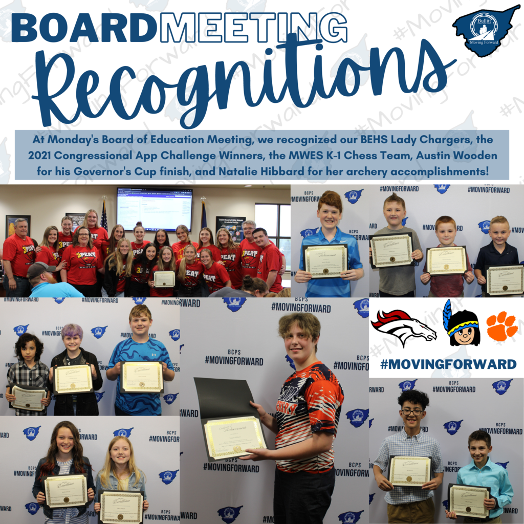 April Board Meeting Recognitions